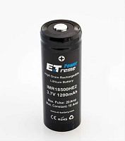 Аккумулятор ET IMR18500HE2 Deluxe Pack с выводами 2 плоский + 1200mAh, Li-Ion, в пластик бокс на 2шт