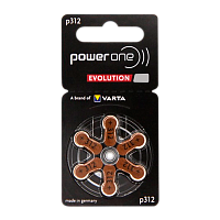 Батарейка PowerOne ZA312 Evolution BL6 Zinc Air 1.45V (6/60/300)