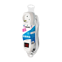 Удлинитель Космос 3р.С/З 16A 3.0м с выкл. ПВС 3x1мм² IP20 белый (1/20)