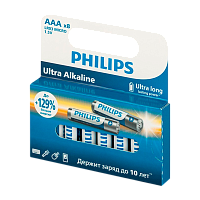 Батарейка Philips Ультра/ULTRA LR03 AAA BL8 Alkaline 1.5V (8/160) 