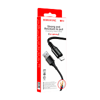 Кабель Borofone BX54 USB (m)-Lightning (m) 1.0м 2.4A нейлон черный (1/360)