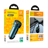 Автомобильное З/У GFPower A05PQ 1USB+1Type-C 38W PD,QC серый (1/13/130)