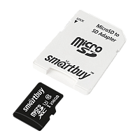 Карта памяти microSD Smartbuy 256GB Class10 UHS-I (U1) 85 МБ/сек с адаптером