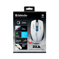 Мышь беспроводная Defender MM-282 DILA игровая USB белый (1/100)