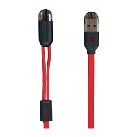 Кабель Remax RC-025t Binary USB (m)-Lightning/microUSB (m) 1м красный