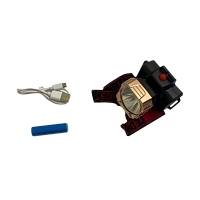 Фонарь налобный Без бренда YT-1370/НЕ1370 от аккумулятора 2 режима черный