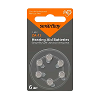 Батарейка Smartbuy ZA13 BL6 Zinc Air 1.45V (6/60/600/3000)