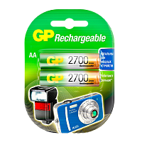 Аккумулятор бытовой GP HR6 AA BL2 NI-MH 2700mAh в пластиковой упаковке (2/20/200) 
