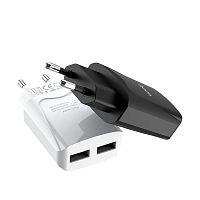 Сетевое З/У HOCO C52A 2USB 2.1A черный (1/21/126)