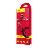 Кабель HOCO X26 USB (m)-Type-C (m) 1м 2.0A нейлон черный красный (1/30/300)