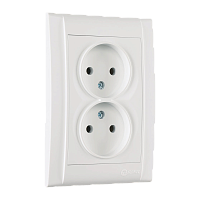 Розетка Makel Defne 2гн. 16A Б/З пластик белый 42001017 (1/12)