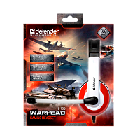 Наушники полноразмерные Defender G-120 Warhead с микр. игровые красный белый (1/28) 