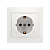 Розетка Smartbuy 1-местная с заземлением 16А белая "Венера"