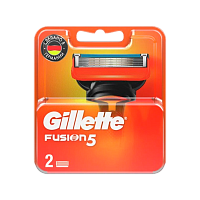 Сменные кассеты Gillette "FUSION" 5 лезвий 2шт. (цена за 1 шт) RUS (2/20) 