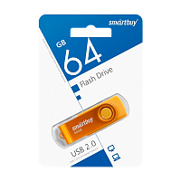 Флеш-накопитель Smartbuy Twist 64GB USB2.0 пластик желтый