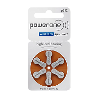 Батарейка PowerOne ZA312 BL6 Zinc Air 1.45V (6/60/300)