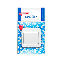 Выключатель Smartbuy 1-клавишный 10А белый, керамика "Марс" (1/10/200)