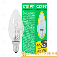 Лампа галогенная Старт E14 42W 2800К 220-230V свеча прозрачная