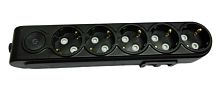 Колодка Makel 5р.С/З с выкл. черный N5310100 (1/12)