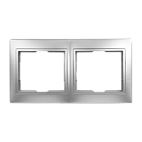 Рамка Smartbuy 2-местная горизонтальная серебро "Венера"
