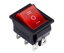 Переключатель SmartBuy клавишный 250В 16А (6с) ON-OFF-ON с подсветкой и нейтралью красный