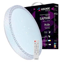 Светильник настенно-потолочный Космос SAPHIR Premium 75W 230V LED накладной пульт ДУ белый (1/5)