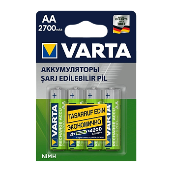 Аккумулятор бытовой Varta HR6 AA BL4 NI-MH 2700mAh (4/40/400)