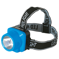 Фонарь налобный Ultraflash LED5374 0.4W 1LED от аккумулятора синий (1/10/120)