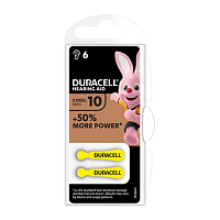Батарейка Duracell ACTIVAIR ZA10 BL6 Zinc Air 1.45V (6/60/600)
