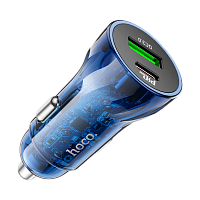 Автомобильное З/У HOCO Z47 2USB 3.0A 20W QC3.0 синий (1/13/130)