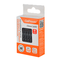 З/У для аккумуляторов GoPower Умное/iClever1600 Ni-MH/Ni-Cd 4 слота (1/40/80)