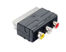 Переходник Perfeo SCART (m)-3xRCA (f) черный (1/100)