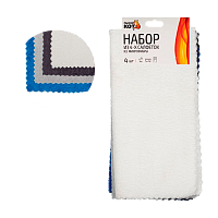 Салфетка Рыжий кот 30х30см 4шт. микрофибра ассорти (1/35)