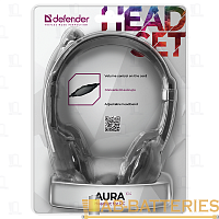 Наушники вставные Defender 104 Aura черный (1/50) 