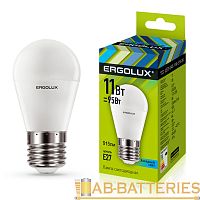 Лампа светодиодная Ergolux G45 E27 11W 4500К 172-265V шар (1/10/100)
