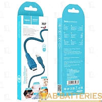 Кабель HOCO X67 USB (m)-microUSB (m) 1м 2.4A силикон синий (1/31/310)