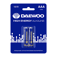 Батарейка Daewoo HIGH ENERGY LR03 AAA BL2 Alkaline 1.5V (2/20/480)