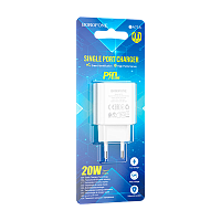Сетевое З/У Borofone BA71A 1USB/Type-C 20W QC3.0 белый (1/75/300)