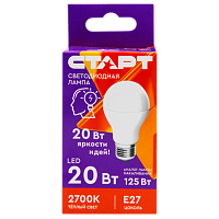 Лампа светодиодная Старт GLS E27 20W 2700К 220V груша ПРОМО матовая (1/10/100)