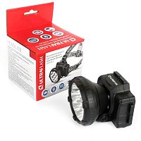 Фонарь налобный Ultraflash LED5363 1.2W 9LED от аккумулятора 2 режима черный (1/5/100)