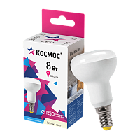 Лампа светодиодная Космос R50 E14 8W 3000К 230V рефлектор (1/10/80)