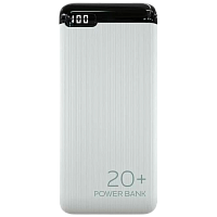 Внешний аккумулятор MORE CHOICE PB19-20 20000mAh 2.1A 2USB/Type-C/MicroUSB дисплей белый
