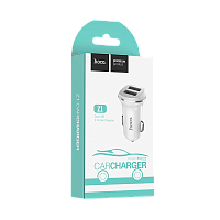 Автомобильное З/У HOCO Z1 2USB 2.1A белый (1/32/128)