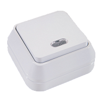 Выключатель Makel Light Siva Ustu 1-клав.10A пластик накладной белый 45121 (1/10)