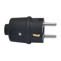 Вилка электрическая Прогресс MINI С/З 16A черный (1/20/200)