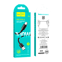 Кабель HOCO X96 USB (m)-Type-C (m) 1м 6A 100W силикон черный (1/31/310)