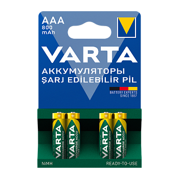 Аккумулятор предзаряженный RTU Varta HR03 AAA BL4 NI-MH 800mAh (4/40/200)