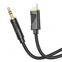 Кабель AUX HOCO UPA30 Lightning (m)-Jack 3.5mm (m) 1м нейлон черный (1/31/310) 