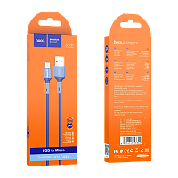 Кабель HOCO X65 USB (m)-microUSB (m) 1м 2.4A TPE синий (1/31/310)