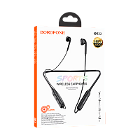 Наушники вставные Borofone BE52 bluetooth 5.0 с микр. черный (1/80)
